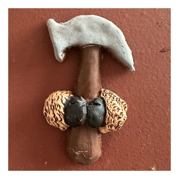 Hand Painted Christmas Santa Figure 11” Folk Art Metal & Wood - Picture 5 of 6